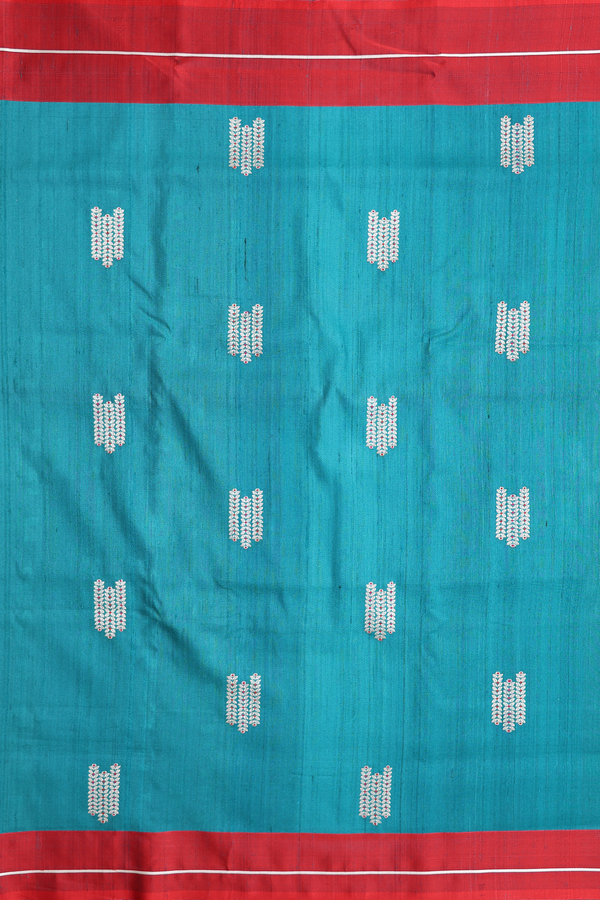 Tussar Banarasi Silk Saree In Blue With Zari Motifs