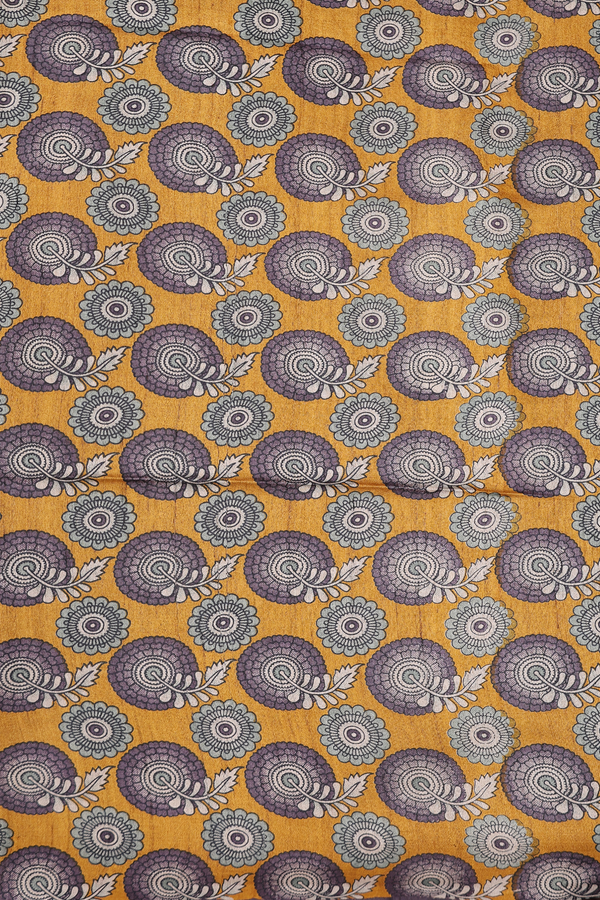 Tussar Silk Saree In Brown With Madhubani Design