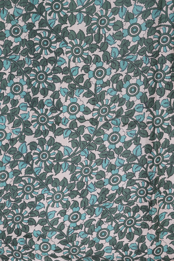 Tussar Madhubani Silk Saree In Green With Stripes Design