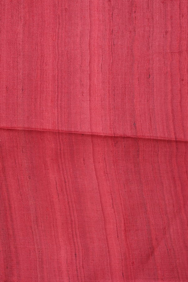 Tussar Madhubani Silk Saree In Red With Contrast Border