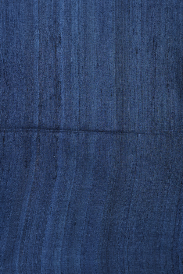 Tussar Madhubani Silk Saree In Teal Blue With Contrast Border