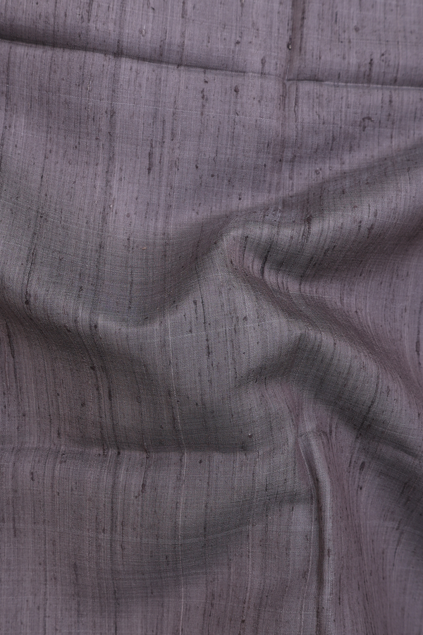 Tussar Madhubani Silk Saree Grey With Zari Border