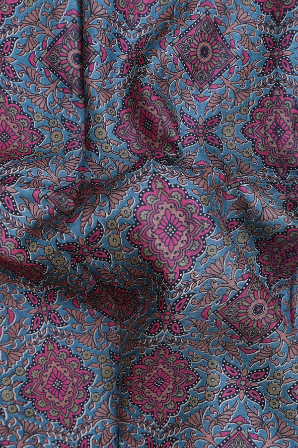 Tussar Silk Saree In Aegean Blue With Allover Design
