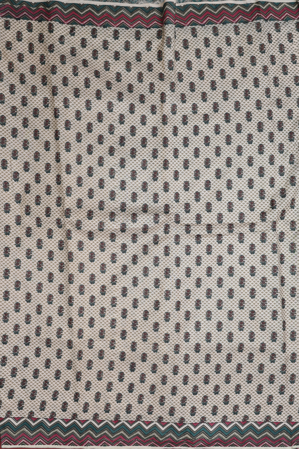 Tussar Silk Saree In Beige With Allover Design