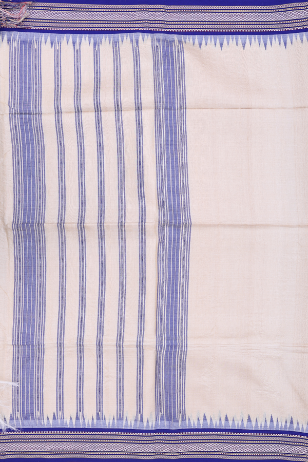 Tussar Silk Saree In Beige With Contrast Border