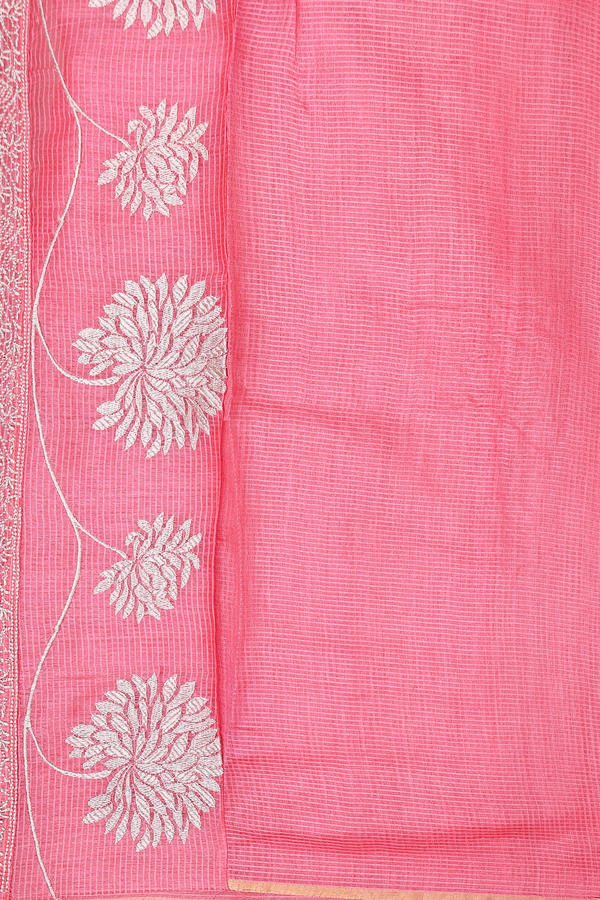 Tussar Silk Saree In Beige With Contrast Border