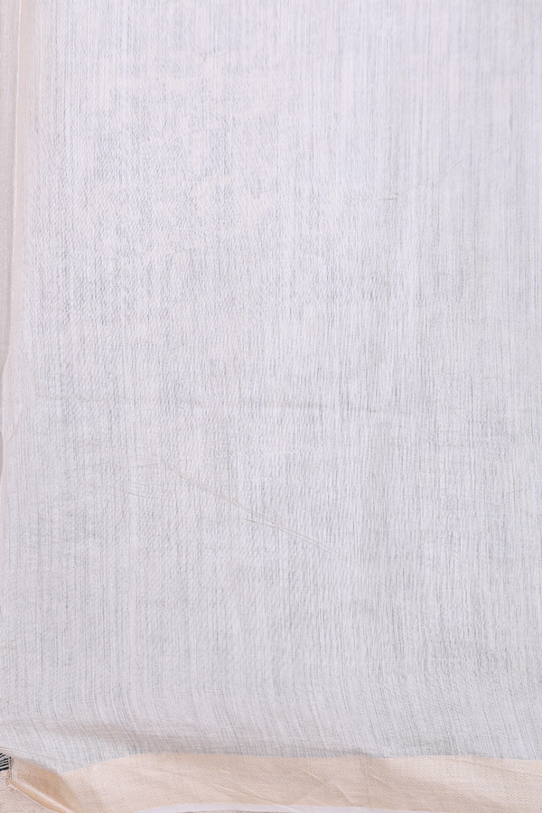 Tussar Silk Saree In Beige With Elephant Printed Design