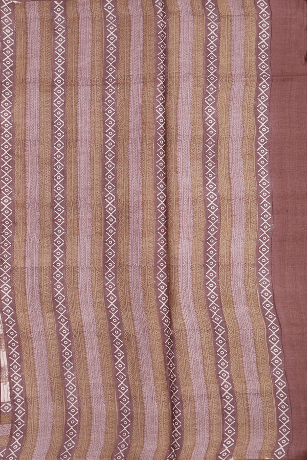 Tussar Silk Saree In Beige With Floral Printed Design
