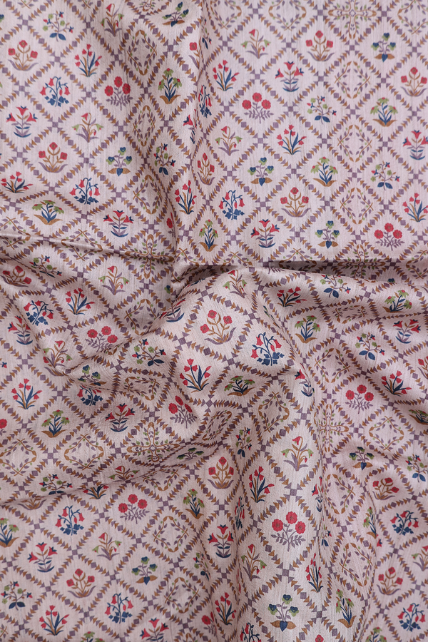 Tussar Silk Saree In Beige With Printed Design