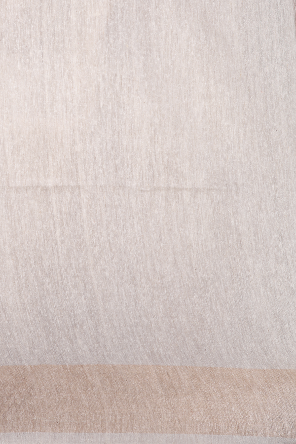 Tussar Silk Saree In Beige With Threadwork Buttas