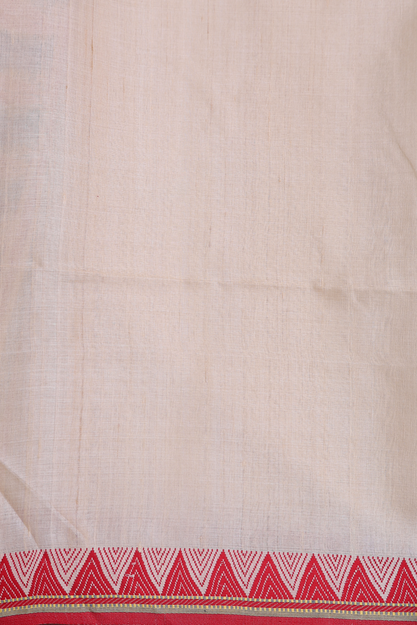 Tussar Silk Saree In Cream Color With Threadwork Buttis