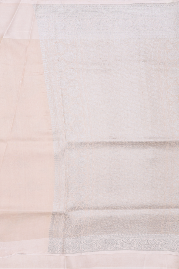 Tussar Silk Saree In Beige With Zari Buttas