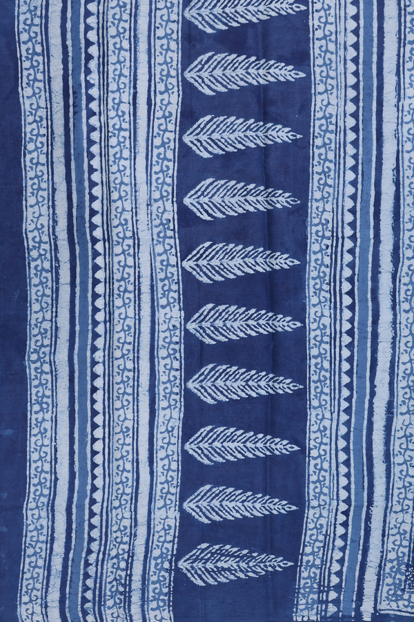 Tussar Silk Saree In Berry Blue With Printed Design