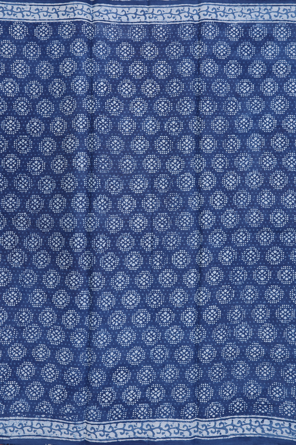 Tussar Silk Saree In Berry Blue With Printed Design