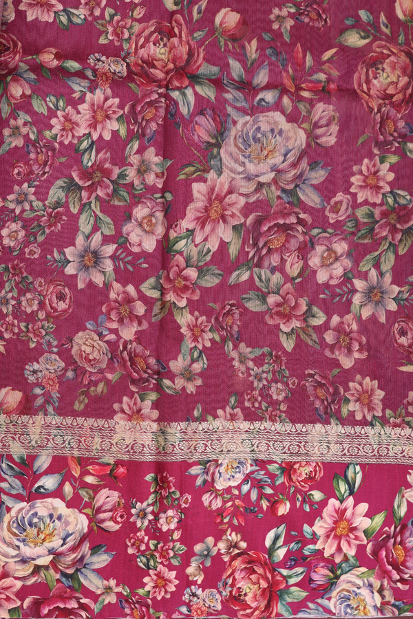 Tussar Silk Saree In Berry Brown With Zari Buttas