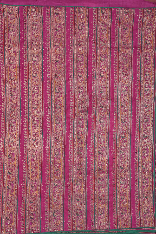 Tussar Silk Saree In Berry Purple With Paisley Design