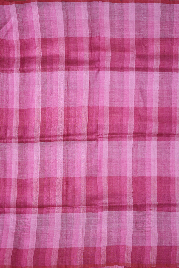 Tussar Silk Saree In Berry Purple With Stripes Design