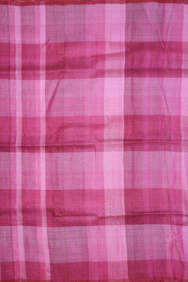 Tussar Silk Saree In Berry Purple With Stripes Design