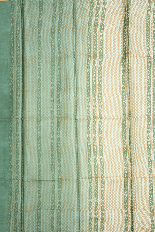Tussar Silk Saree In Biscuit Color With Leaf Design