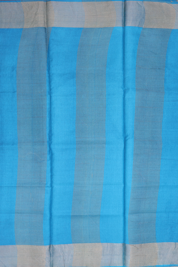 Tussar Silk Saree In Black And White With Stripes Design