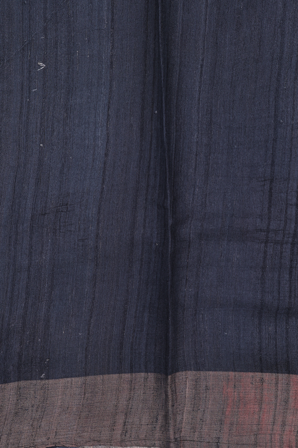 Tussar Silk Saree In Charcoal Grey With Allover Design