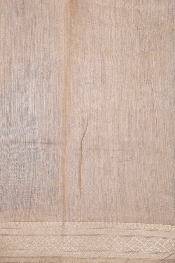 Tussar Silk Saree In Black With Floral Design