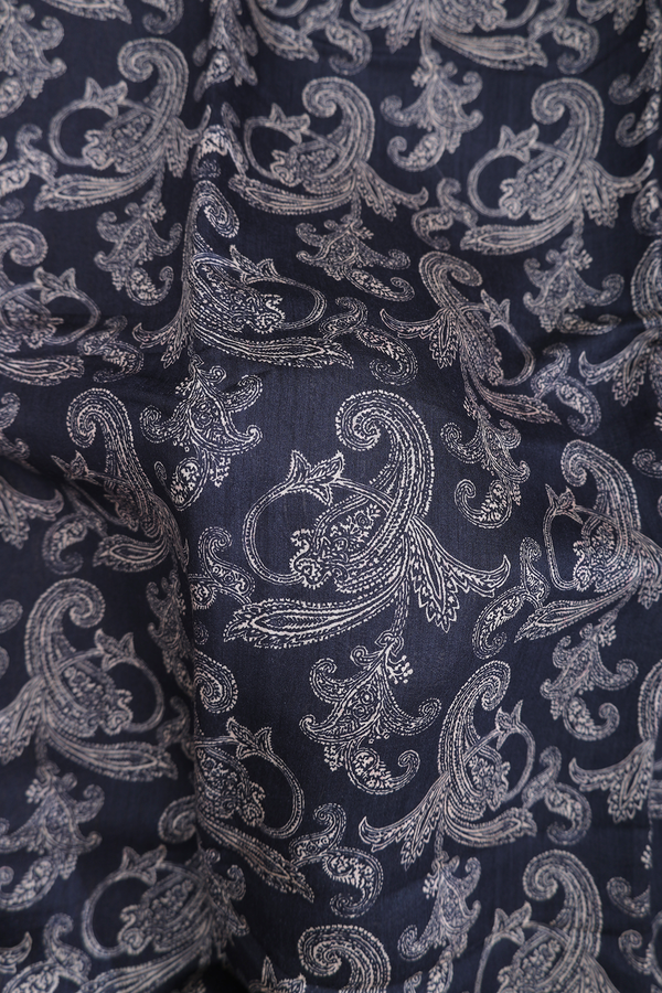 Tussar Silk Saree In Black With Floral Design