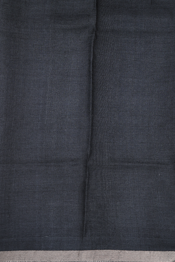 Tussar Silk Saree In Black With Printed Buttas