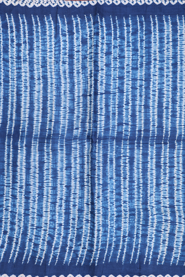 Tussar Silk Saree In Blue And White With Printed Design