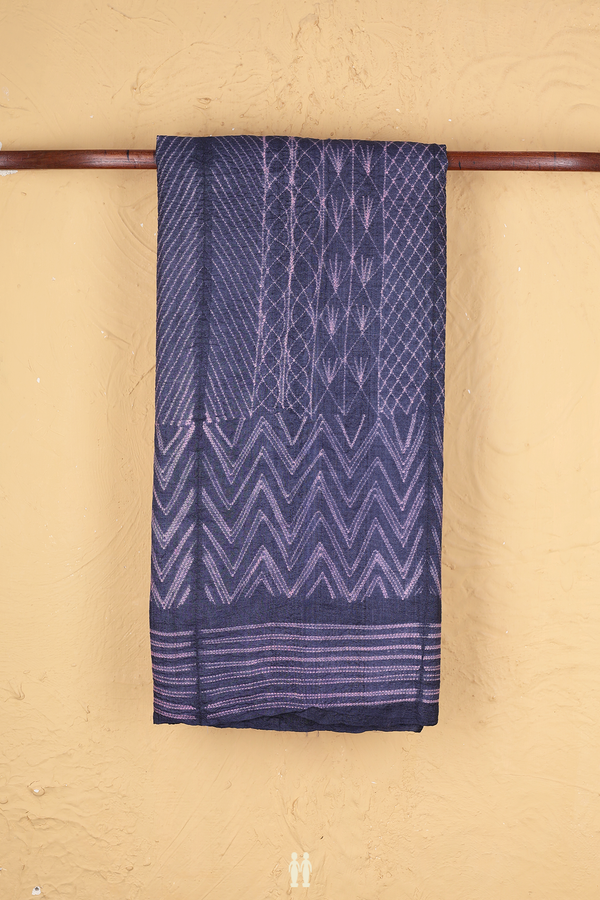 Tussar Silk Saree In Blue With Allover Design