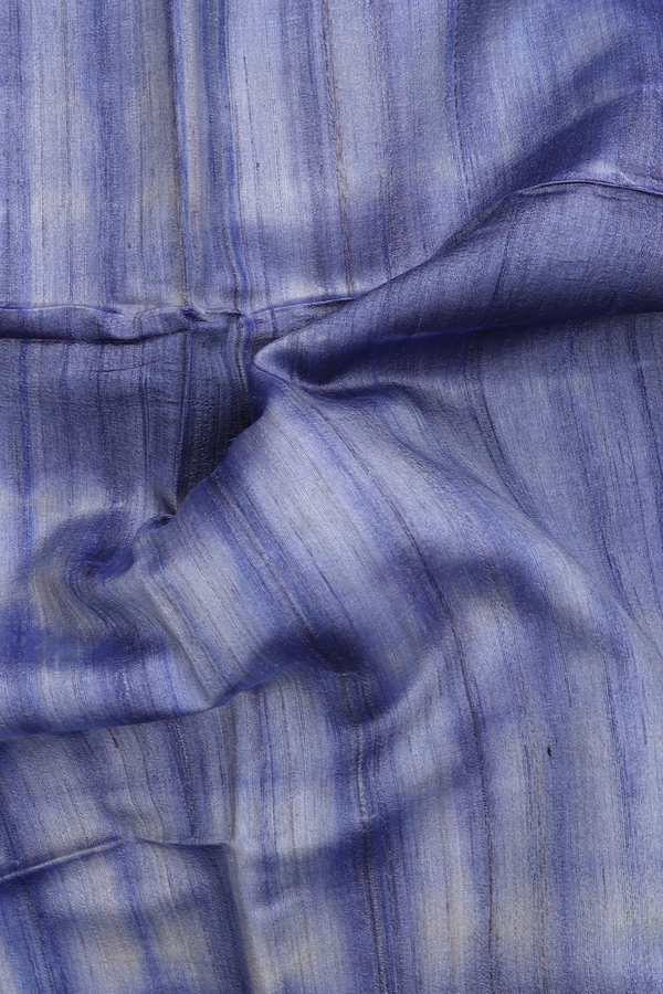 Tussar Silk Saree In Blue With Allover Design