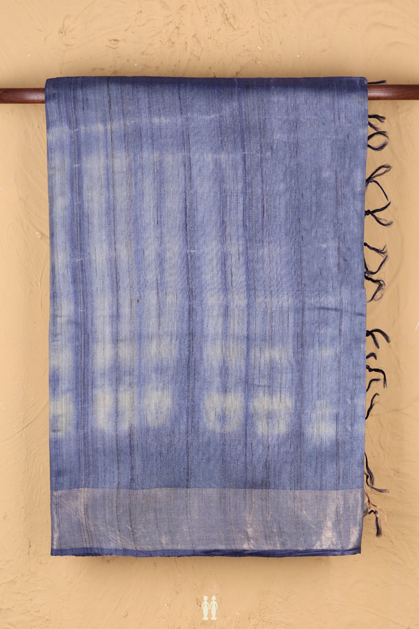 Tussar Silk Saree In Blue With Allover Design