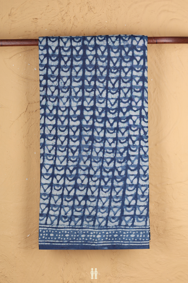 Tussar Silk Saree In Blue With Printed Design