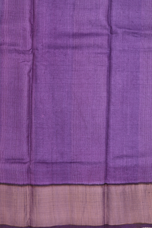 Tussar Silk Saree In Blue With Printed Design