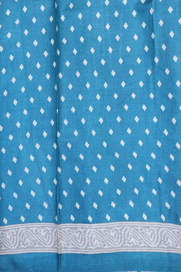 Tussar Silk Saree In Blue With Printed Design