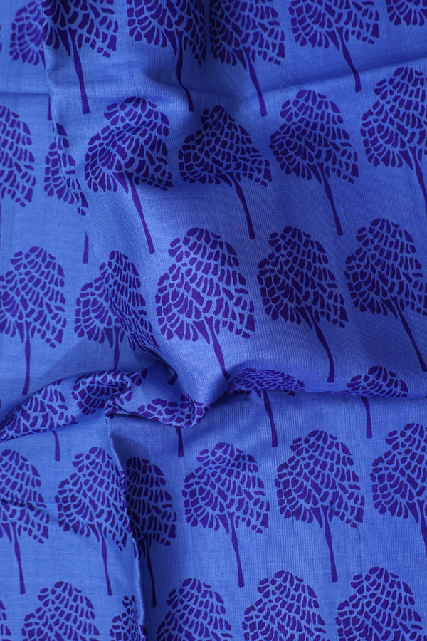 Tussar Silk Saree In Blue With Printed Design