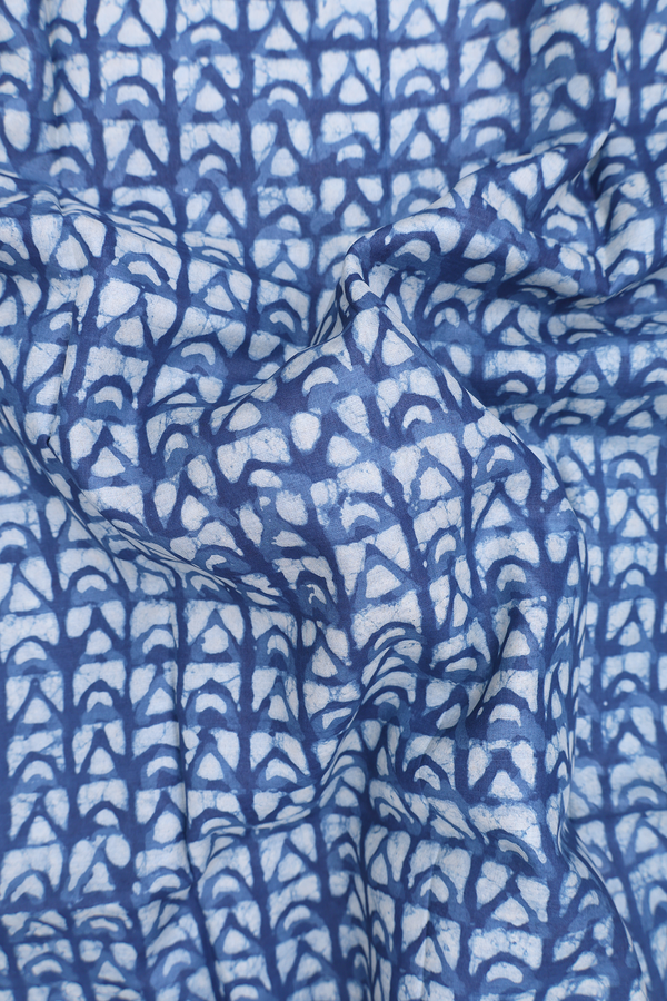 Tussar Silk Saree In Blue With Printed Design