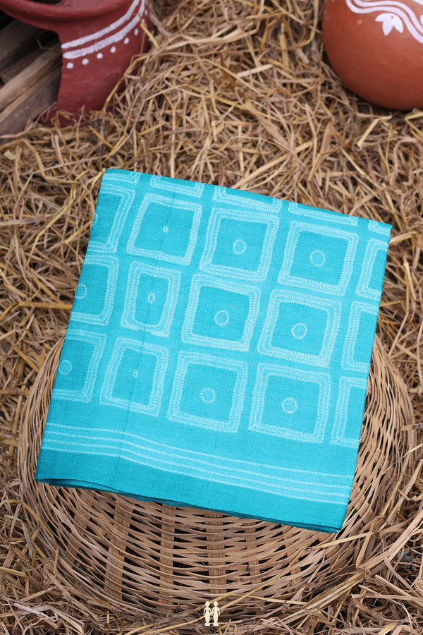 Tussar Silk Saree In Blue With Shibori Design