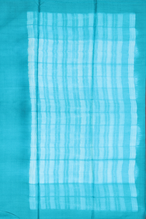 Tussar Silk Saree In Blue With Shibori Design