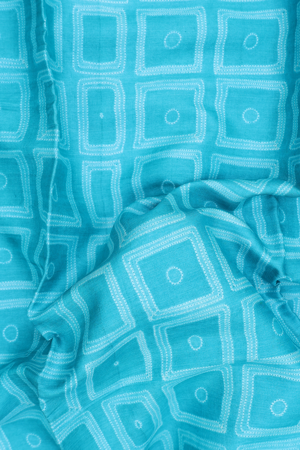 Tussar Silk Saree In Blue With Shibori Design