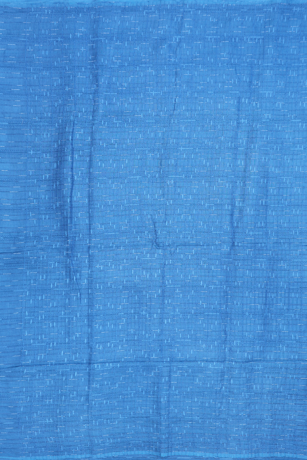 Tussar Silk Saree In Blue With Threadwork Design