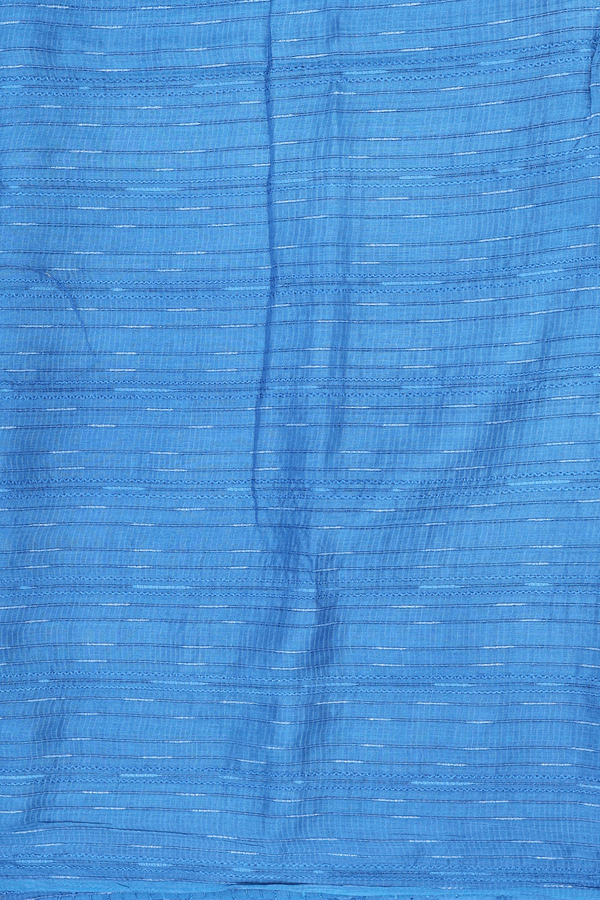 Tussar Silk Saree In Blue With Threadwork Design
