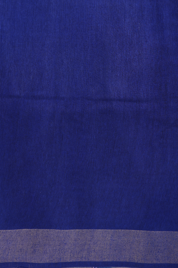 Tussar Silk Saree In Blue With Threadwork Design