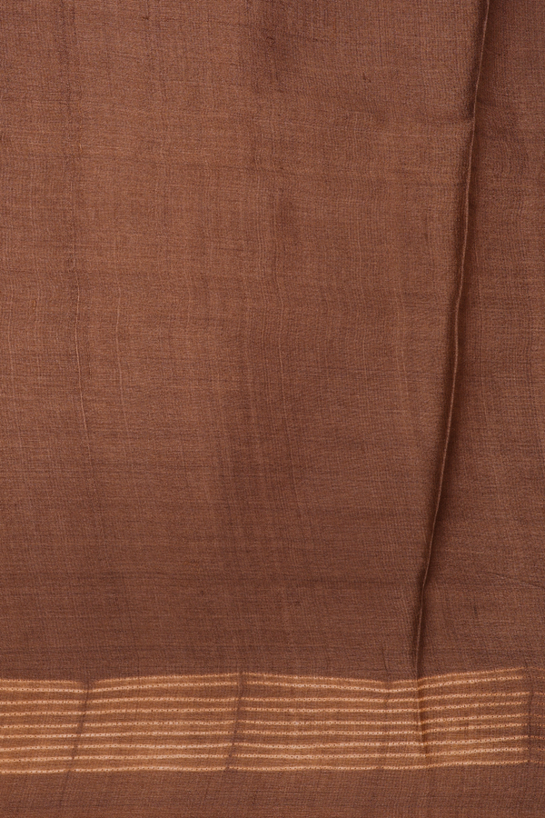 Tussar Silk Saree In Brick Brown With Shibori Design