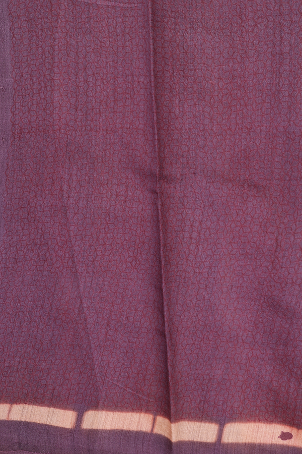 Tussar Silk Saree In Brick Red With Stripes Design