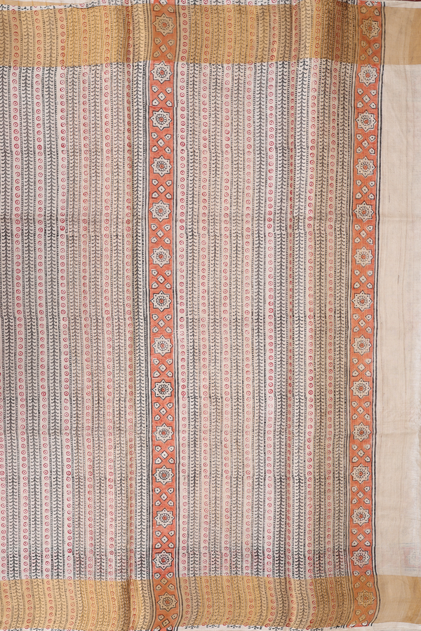 Tussar Silk Saree In Brown With Allover Design