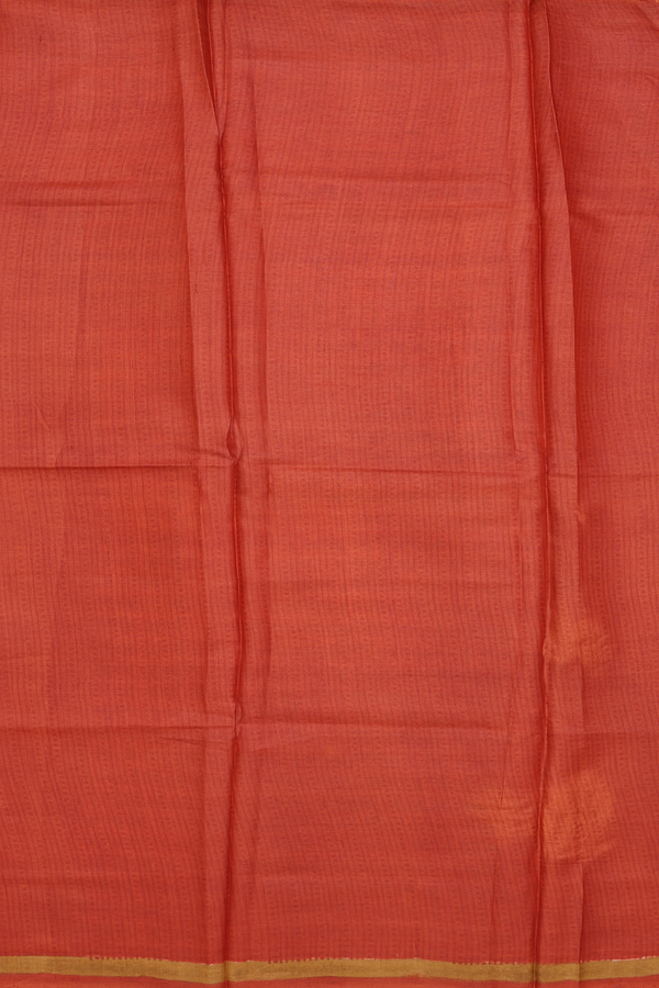 Tussar Silk Saree In Brown With Chevron Design