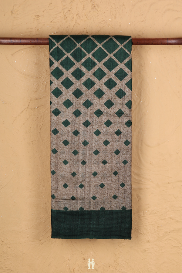 Tussar Silk Saree In Brown With Diamond Design