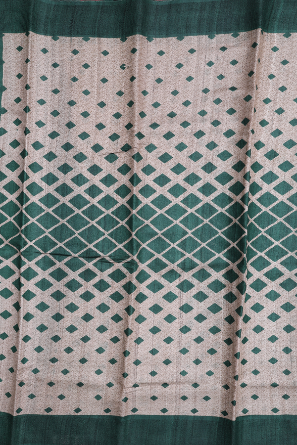 Tussar Silk Saree In Brown With Diamond Design