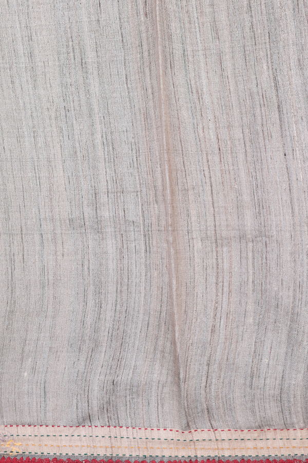 Tussar Silk Saree In Brown With Embroidered Design